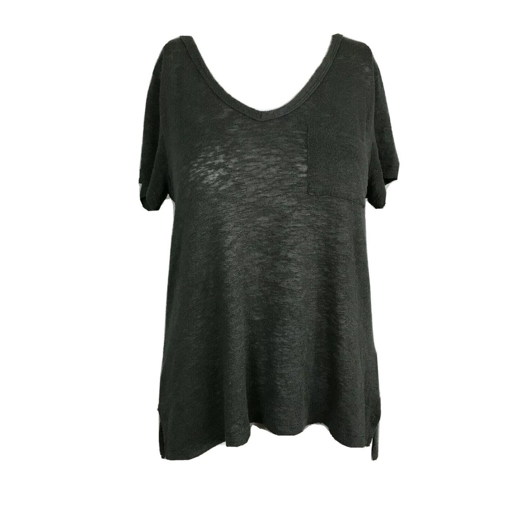 Comune Shirt Womens‎ Sz S Gray Lightweight Knit Melrose Tee Pocket